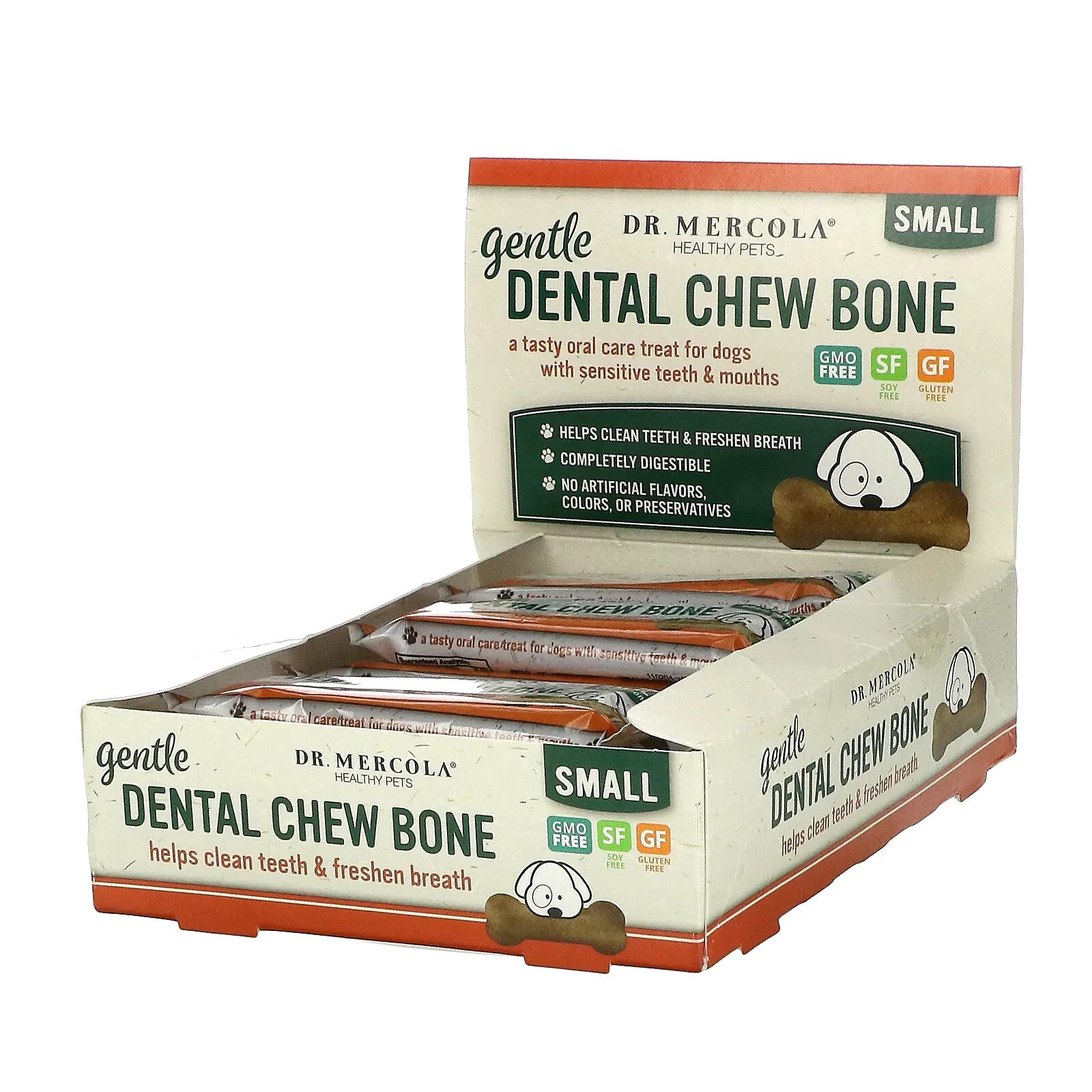 ДР. Меркола, Gentle Dental Chew Bone, для собак, 12 костей, 19 г (0,67 унции)