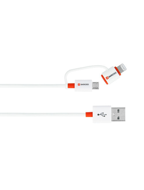 Skross 2.700200-E USB кабель 1 m USB A Micro-USB B/Lightning Белый