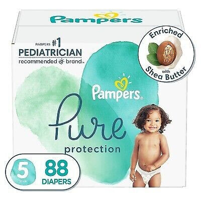 Pampers Pure Protection Diapers Enormous Pack - Size 5 - 88ct