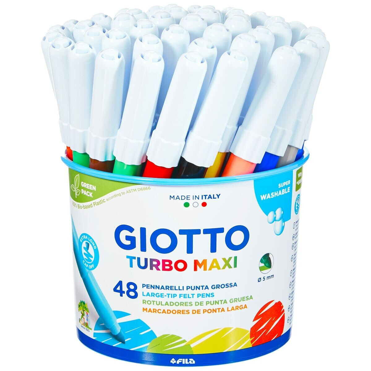 Set of Felt Tip Pens Giotto Maxi 48 Units Multicolour