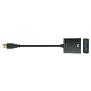 LogiLink UA0231 кабельный разъем/переходник USB 3.0 VGA Черный