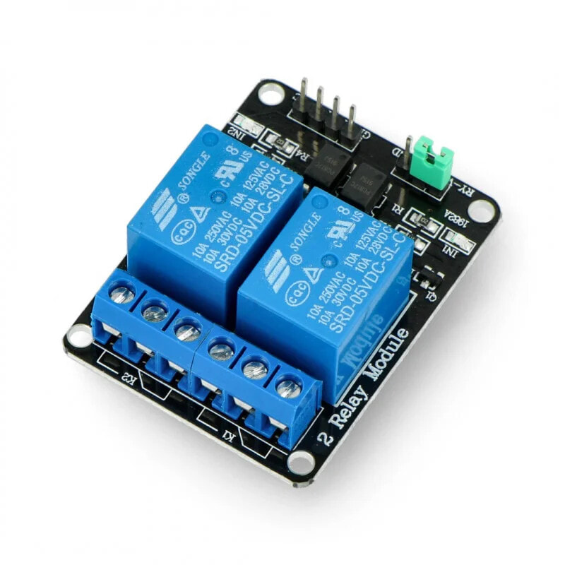 Реле Iduino 2-канальный модуль с оптоизоляцией - контакты 10A/240VAC - катушка 5 В