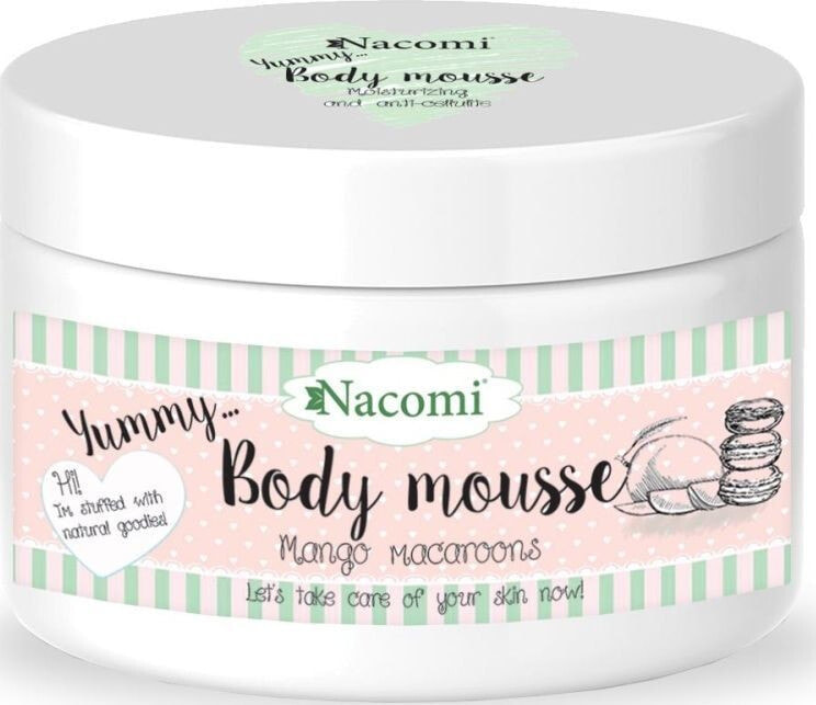 Nacomi Yummy Mango Macaroons Body Mousse Мусс для тела с натуральными маслами, повышающий упругость кожи 180 мл
