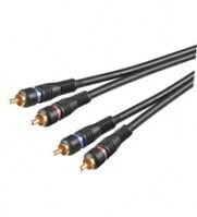 Wentronic AVK 132-200 2.0m - 2 x RCA - Male - 2 x RCA - Male - 2 m - Black