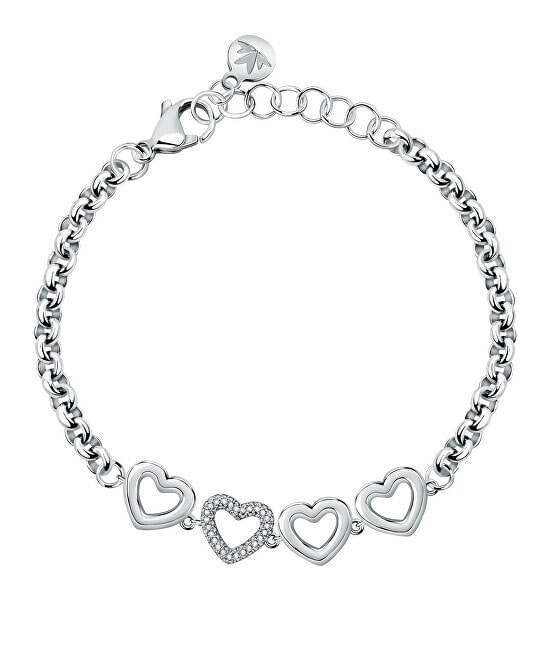 Charming steel bracelet with Bagliori SAVO27 hearts