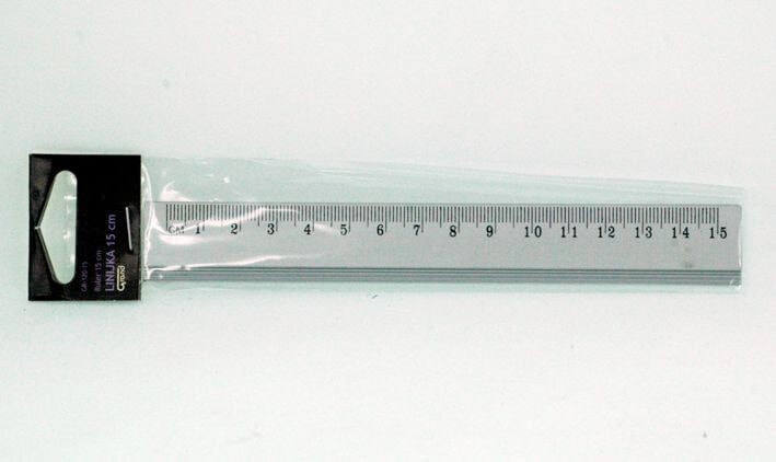 Grand 15 cm aluminum ruler