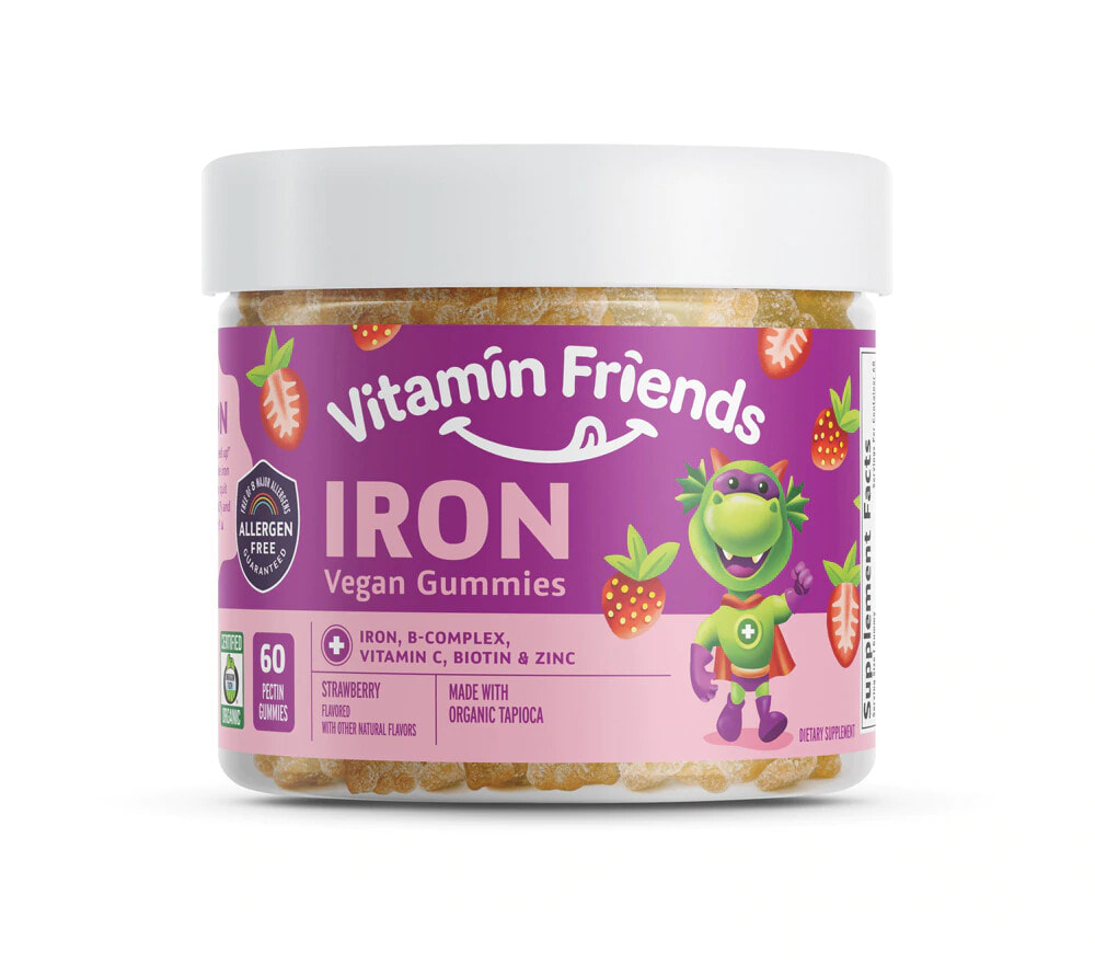 Vitamin Friends Iron Vegan Gummies Мультивитамины + железо для детей 60 пастилок