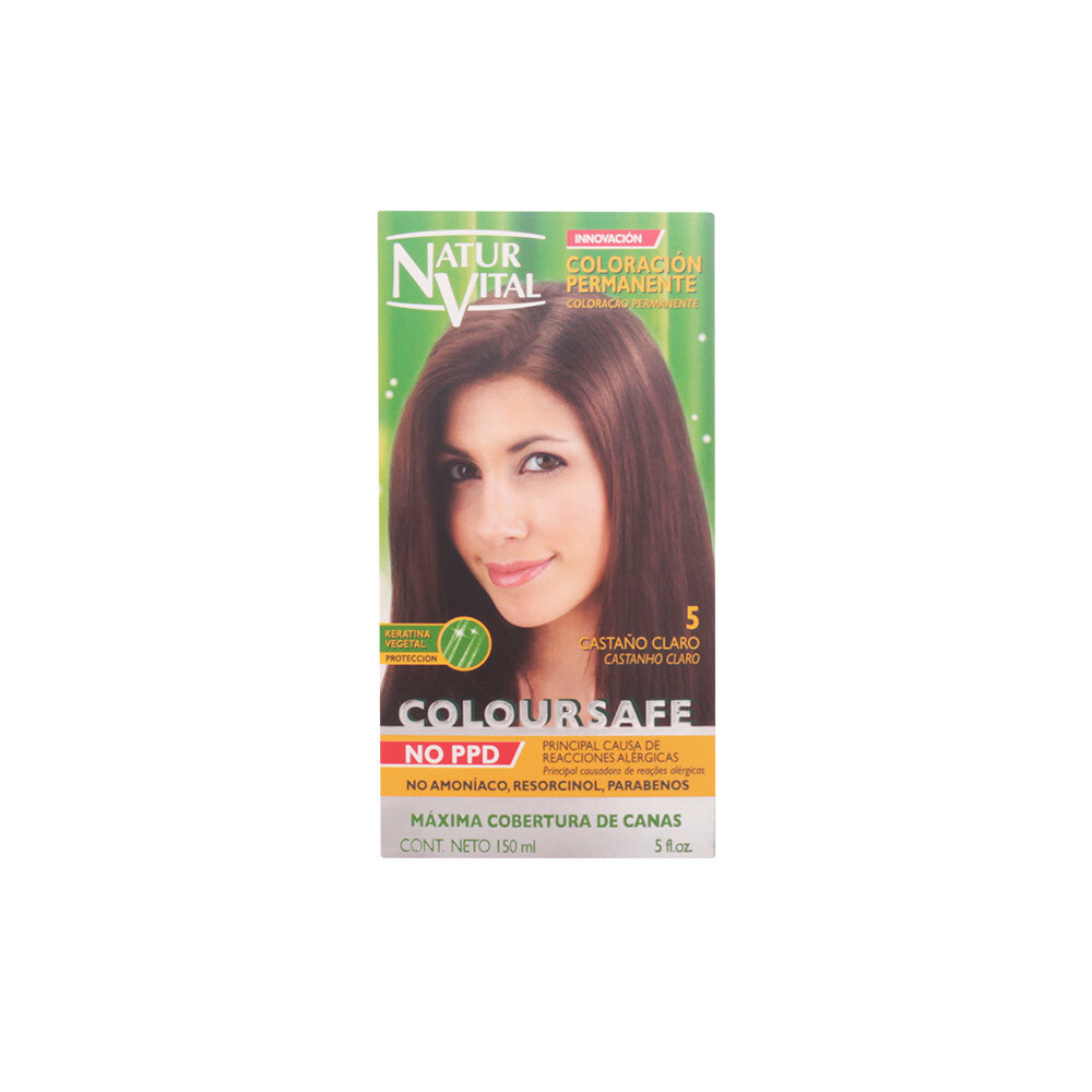 Natur Vital ColourSafe Permanent Hair Color No.5 Light Brown Перманентная краска для волос без аммиака, оттенок светлый шатен   50 мл