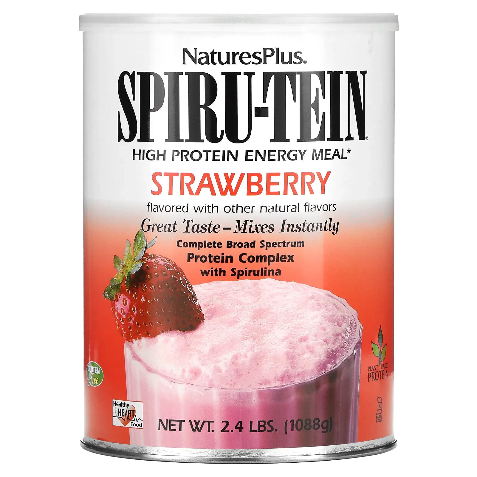 NaturesPlus, Spiru-Tein, питательная добавка с высоким содержанием белка, без сахара, со вкусом натуральной ванили, 740 г (1,63 фунта)