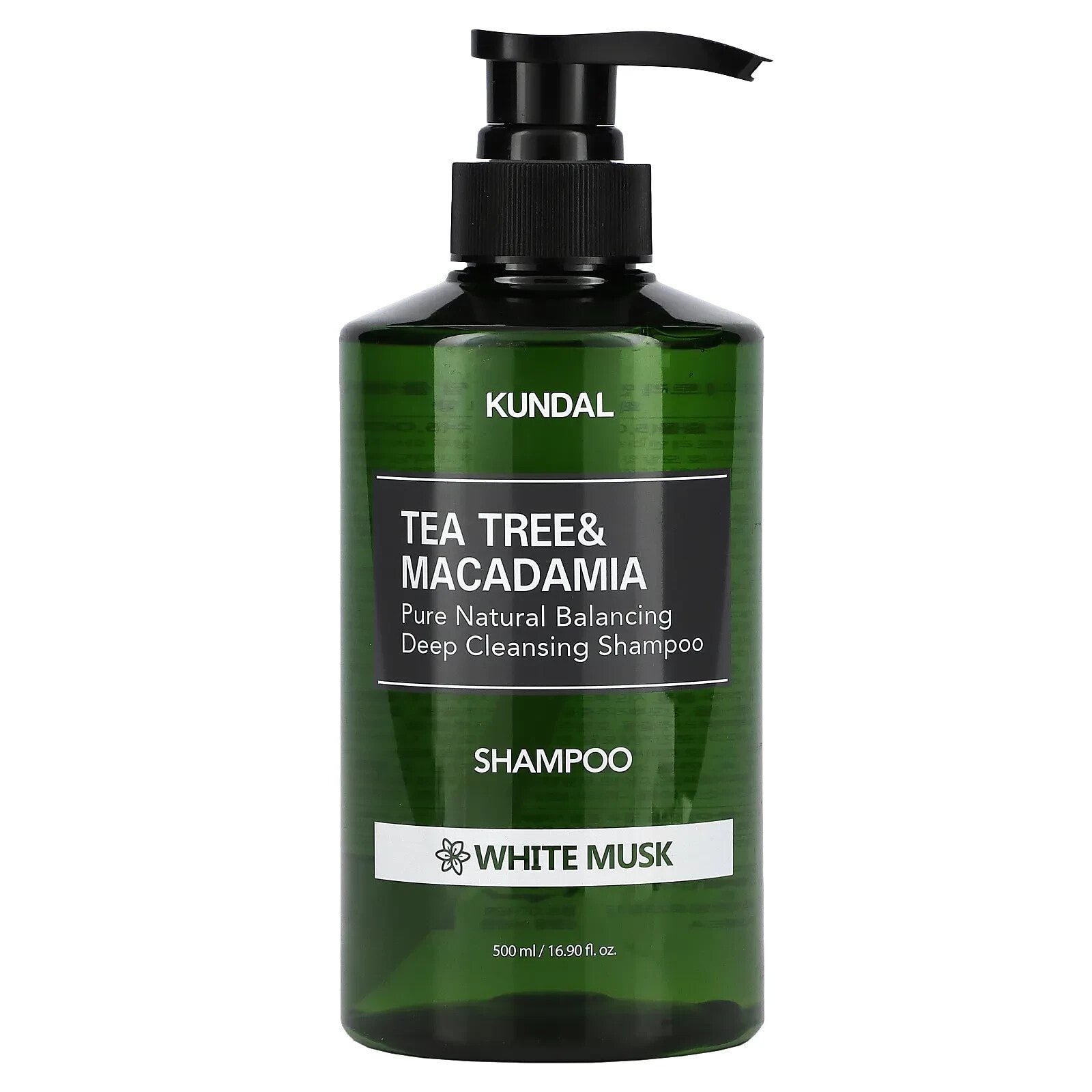 Kundal Tea Tree & Macadamia Shampoo Балансирующий и глубоко очищающий шампунь с экстрактом чайного дерева, маслом макадами и ароматом белого мускуса 500 мл