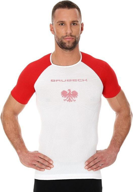 Мужская спортивная футболка Brubeck Koszulka męska 3D Husar PRO z krótkim rękawem biało-czerwony r. L (SS12070)