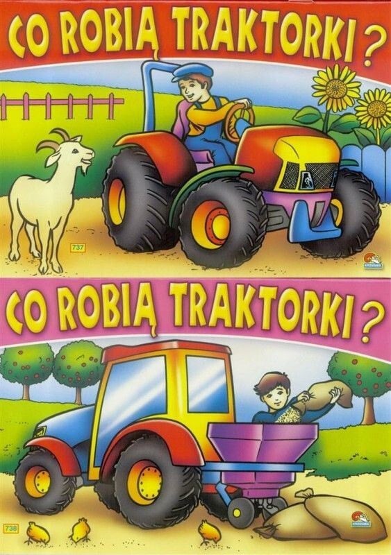 Раскраска для рисования Krzesiek Książka Co robią traktorki?