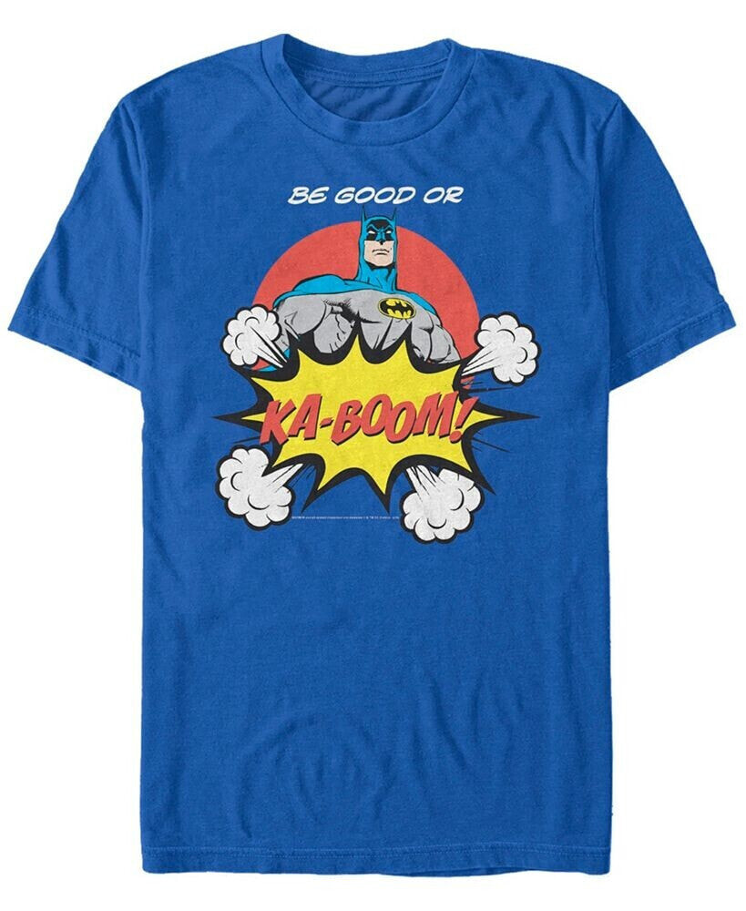 DC Men's Batman Be Good or Ka-Boom Comic Text Short Sleeve T-Shirt