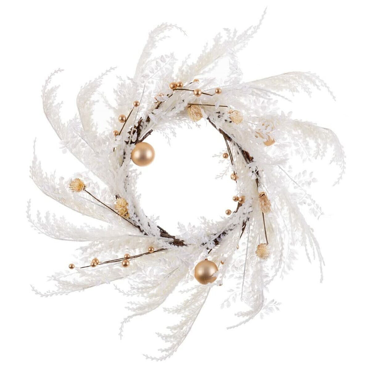 Advent wreathe White Golden Plastic 60 cm