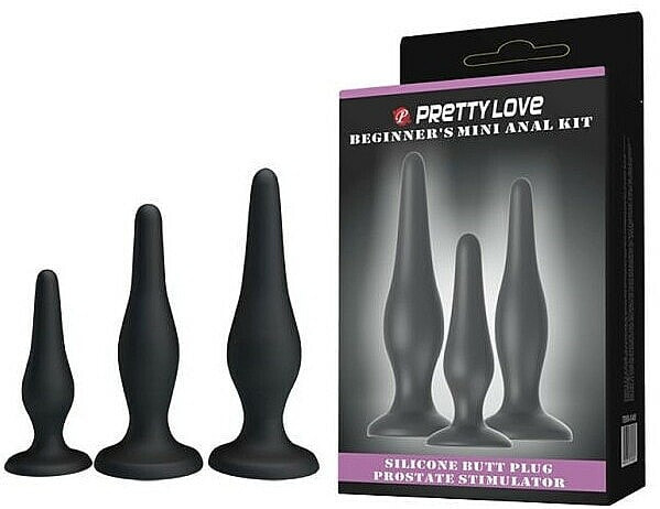 Analspielzeug-Set aus Silikon für Anfänger schwarz - Baile Pretty Love Begginer's Mini Anal Kit