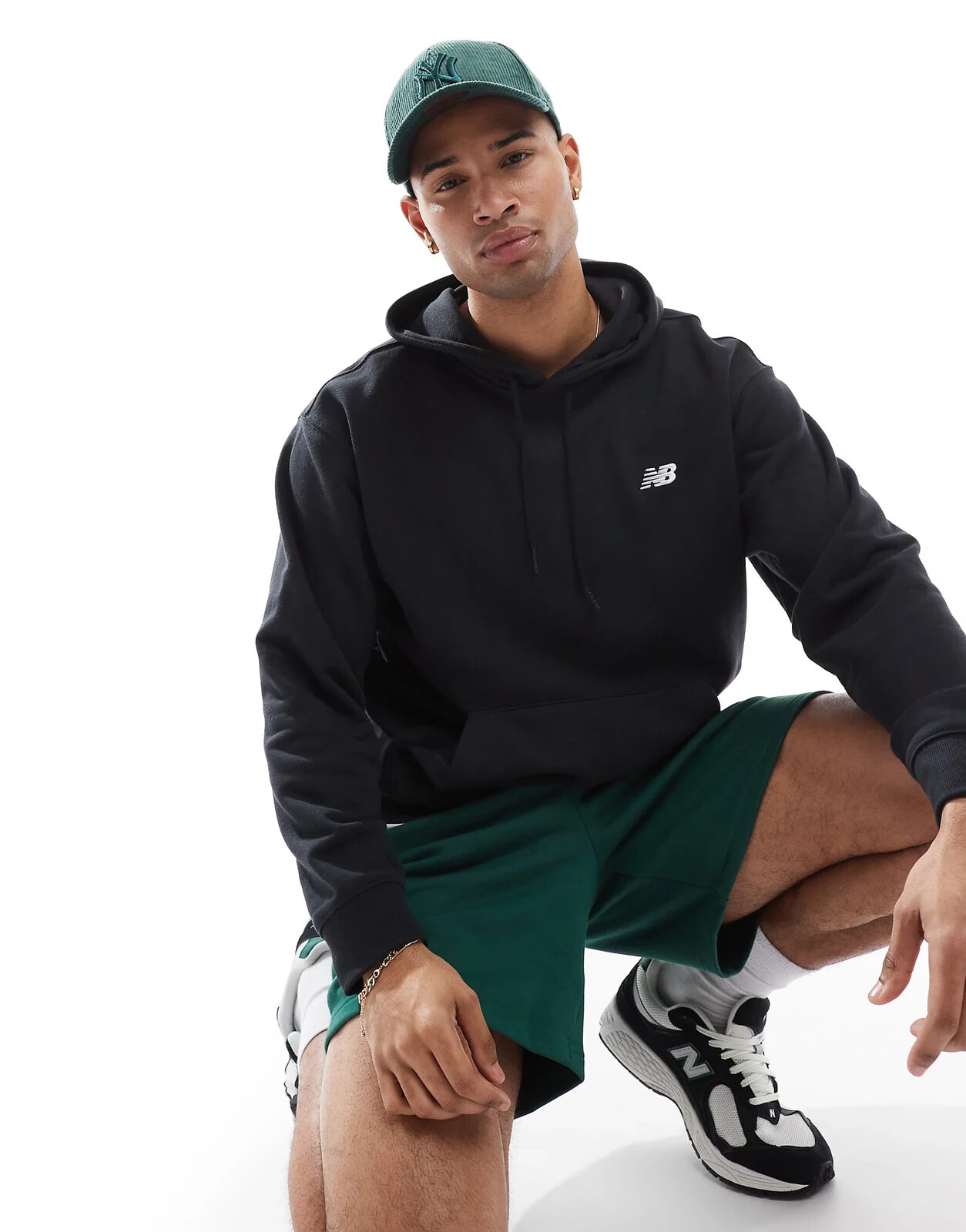 New Balance – Sport Essentials – Kapuzenpullover aus French Terry in Schwarz