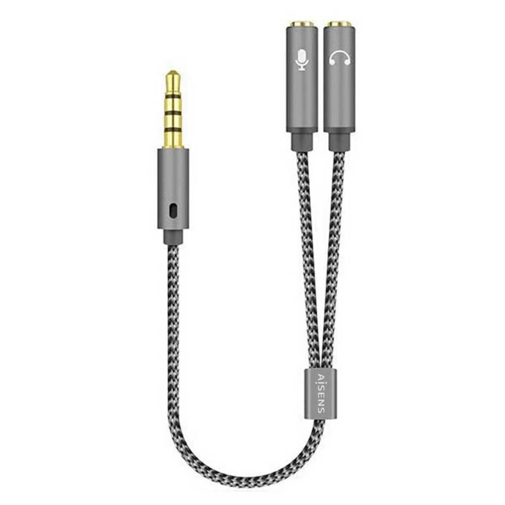 AISENS Jack 3.5 4 Pin M 2xJack 3.5 3 Pin H Audio Adapter 25 cm