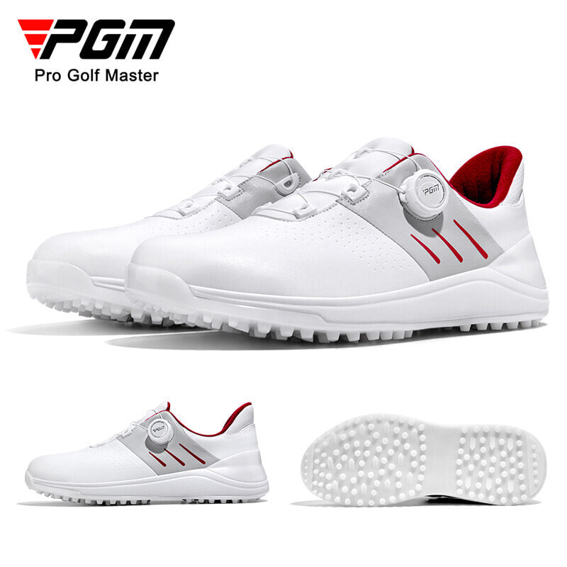 PGM Golf Shoes Men Low-Top White Gray Red