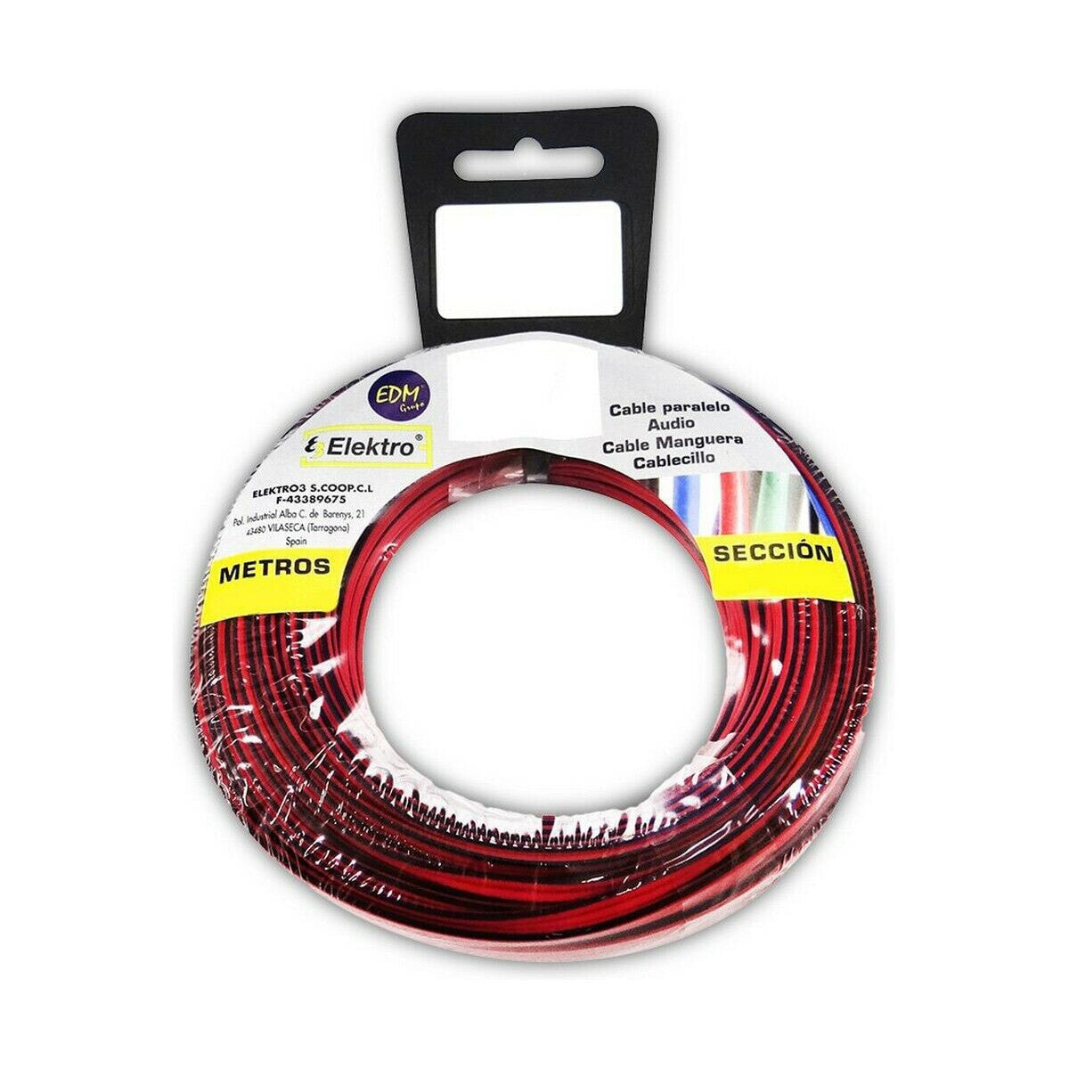 Аудио кабель EDM 2 x 0,75 mm Красный/Черный 25 m