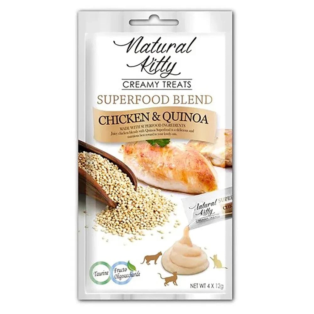 NATURAL KITTY Superfood Blend Chicken with quinoa 4x12g cat treat