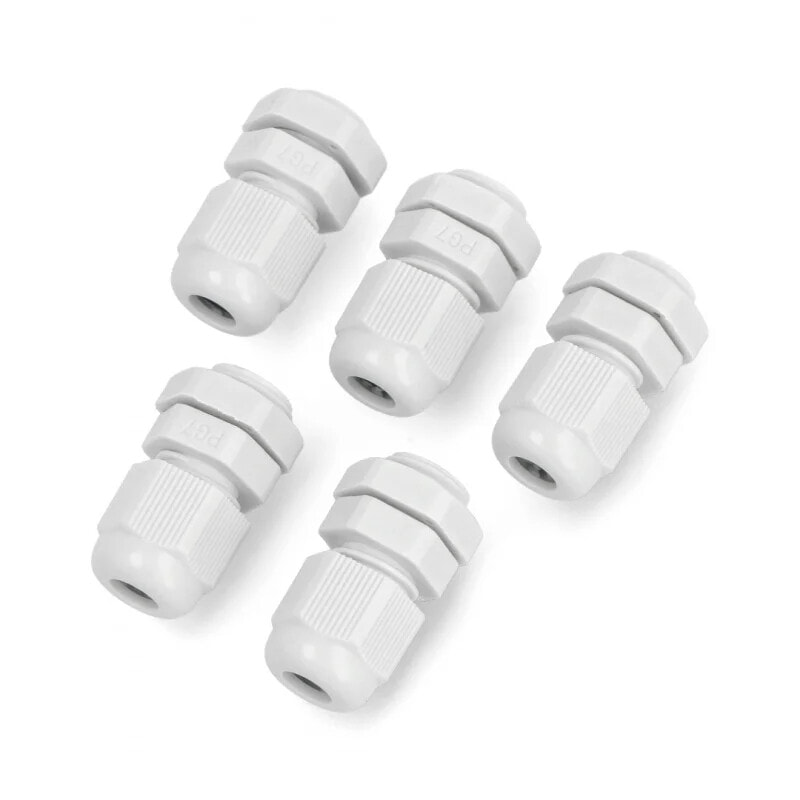 Sealed cable gland IP68 - PG7 thread - gray - 5pcs.