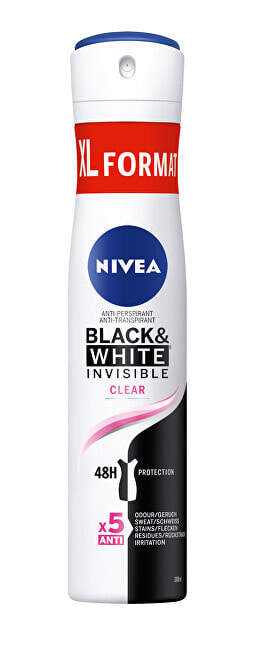 Nivea Black&White Clear Antiperspirant Spray Черное-белое невидимый антиперспирант-спрей 200 мл
