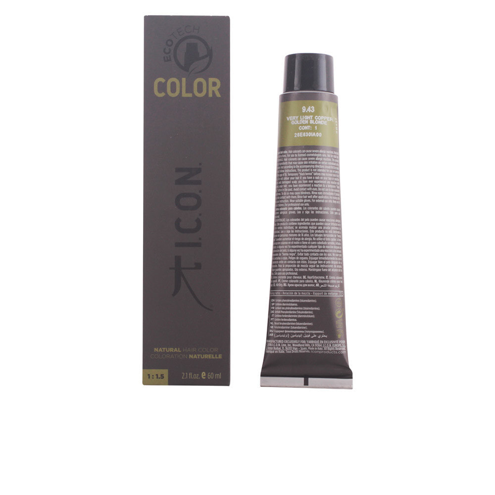 Icon Ecotech Color Natural Hair Color No.9.43 Very Light Copper Golden Blonde Натуральная краска для волос, оттенок очень светлый медно-золотистый блонд 60 мл