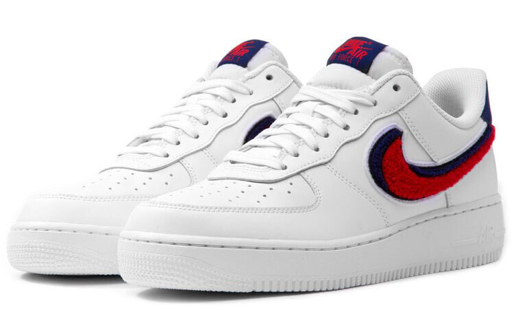 Nike air force 1 blue and red swoosh best sale