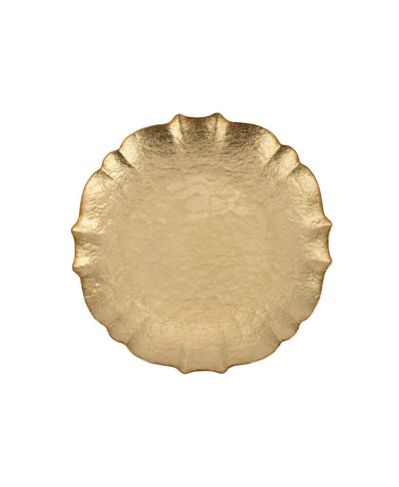 VIETRI baroque Glass Gold Salad Plate 8.5