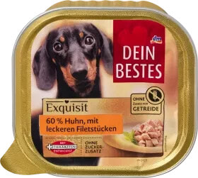 Nassfutter Hund mit Huhn, Exquisit, 300 g