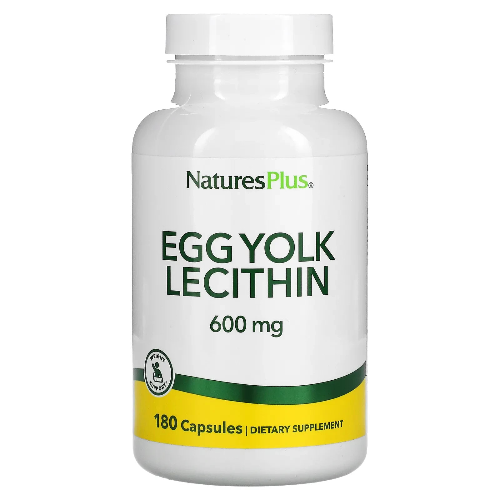 Натурес Плюс, лецитин из яичных желтков, 600 мг, 180 вегетарианских капсул