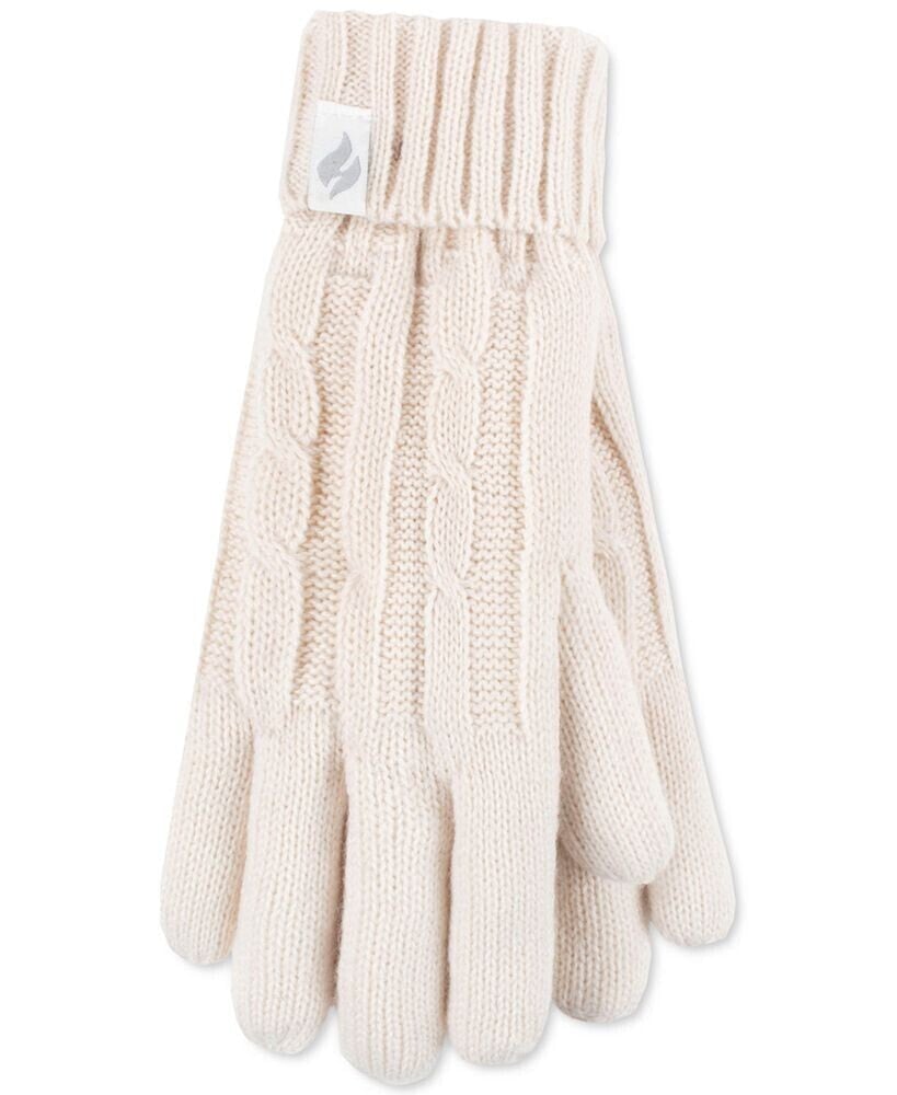 Heat Holders women's Amelia Solid Cable-Knit Gloves