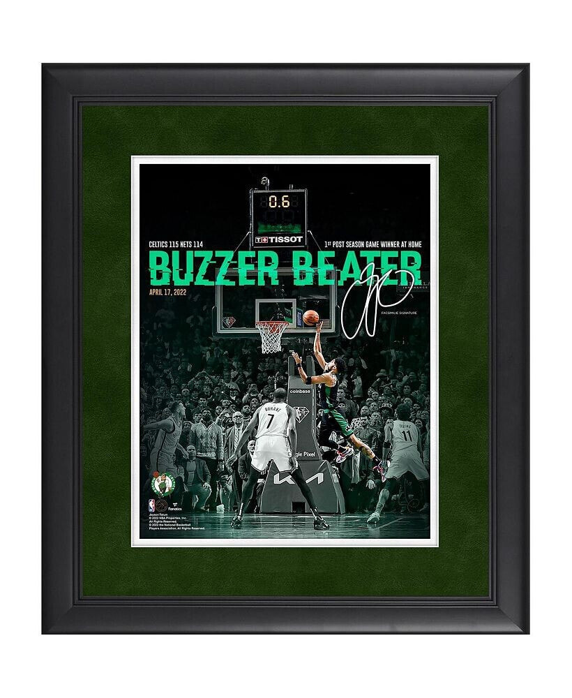 Fanatics Authentic jayson Tatum Boston Celtics Facsimile Signature Framed 17'' x 20'' x 1'' 2022 NBA Eastern Conference First Round Game 1 Winning Buzzer-Beater Spotlight Photograph