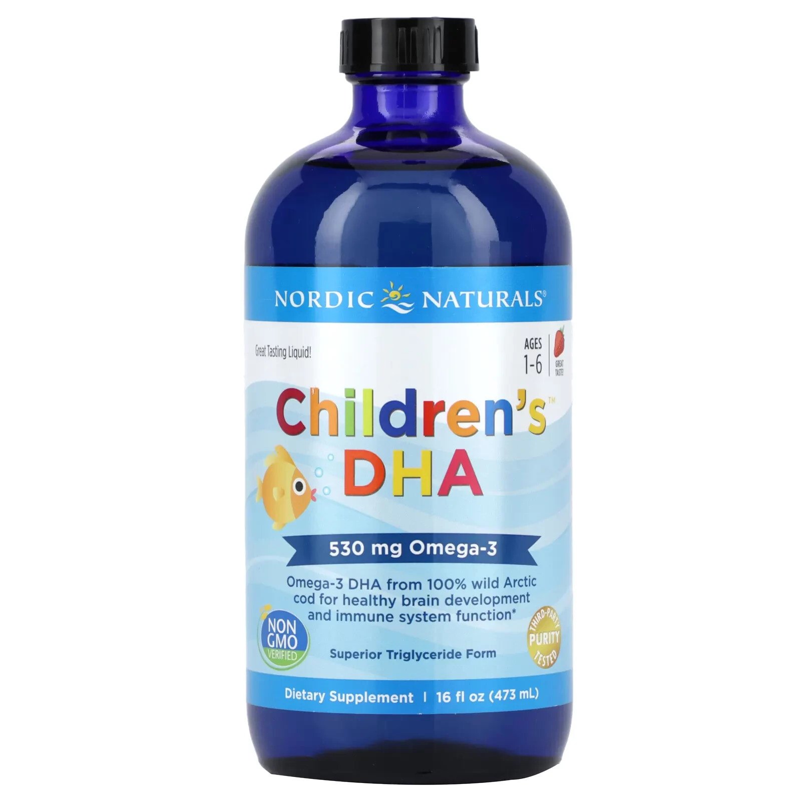 Children's DHA, Ages 1-6, Strawberry, 530 mg, 4 fl oz (119 ml) (530 mg per 1/2 Tsp)