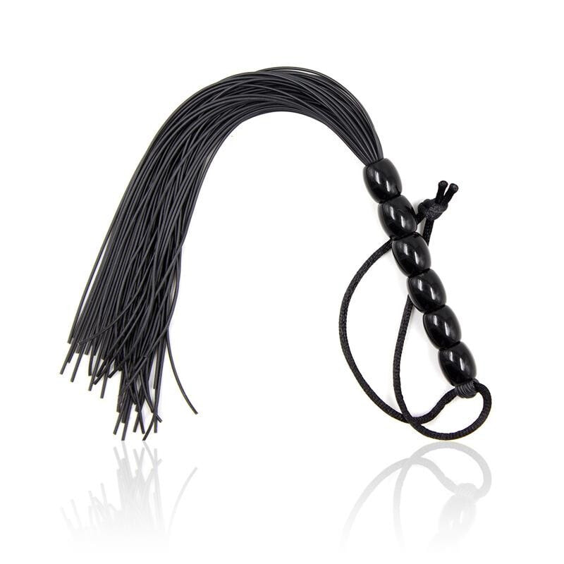 Плетка или стек для БДСМ FETISH ADDICT Silicone Flogger with 6 Beads Handle 26 cm Black