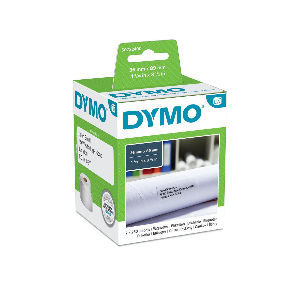 Roll of Labels Dymo S0722400 White Red Black/White Polyester Paper