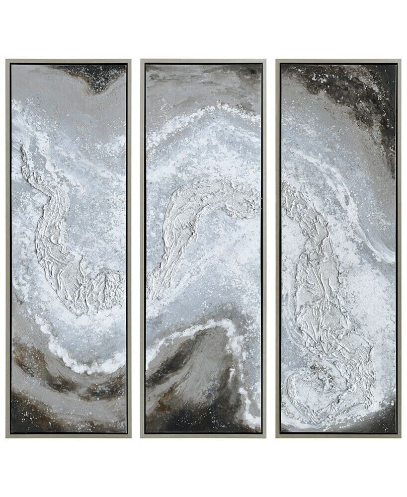 Iced Textured Metallic Hand Painted Wall Art Set by Martin Edwards, 60