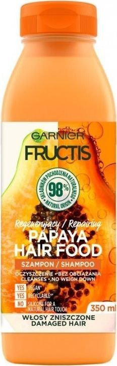 Garnier Fructis Hair Food Papaya Shampoo Восстанавливающий шампунь с экстрактом папайи для поврежденных волос 350 мл