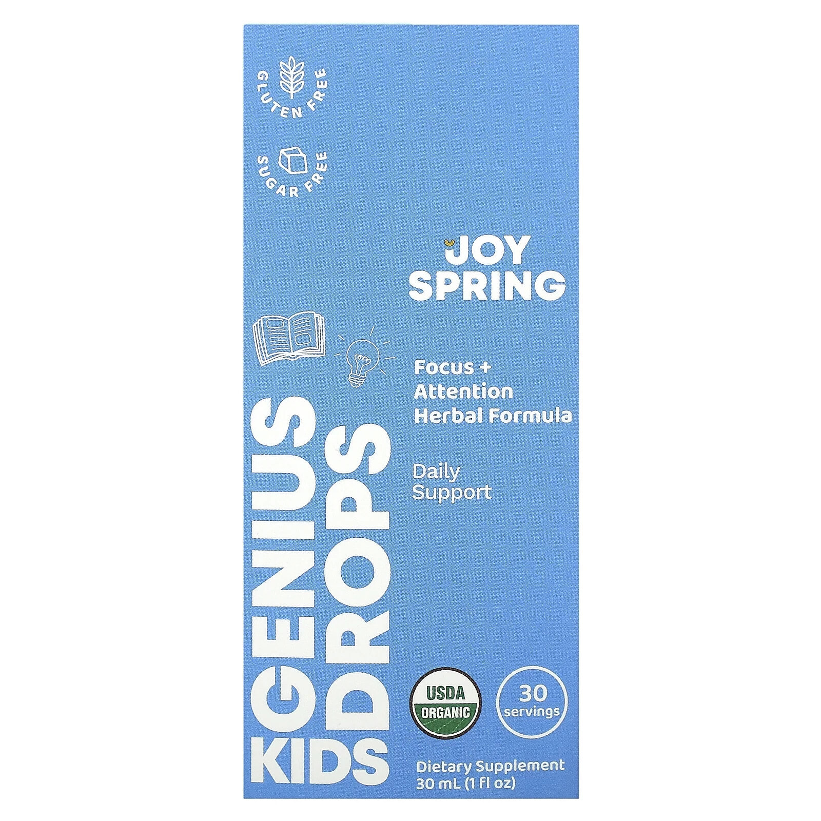 Kids Genius Drops, Focus + Attention, 1 fl oz (30 ml)