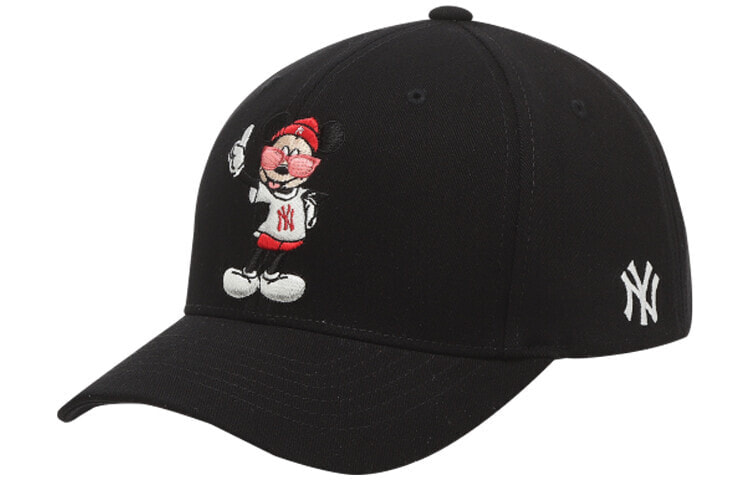 MLB 标徽 米奇 刺绣精致 夏季户外运动 棒球帽 男女同款情侣款 黑色/灰白色 / Шапка MLB 32CPKA011 Cap