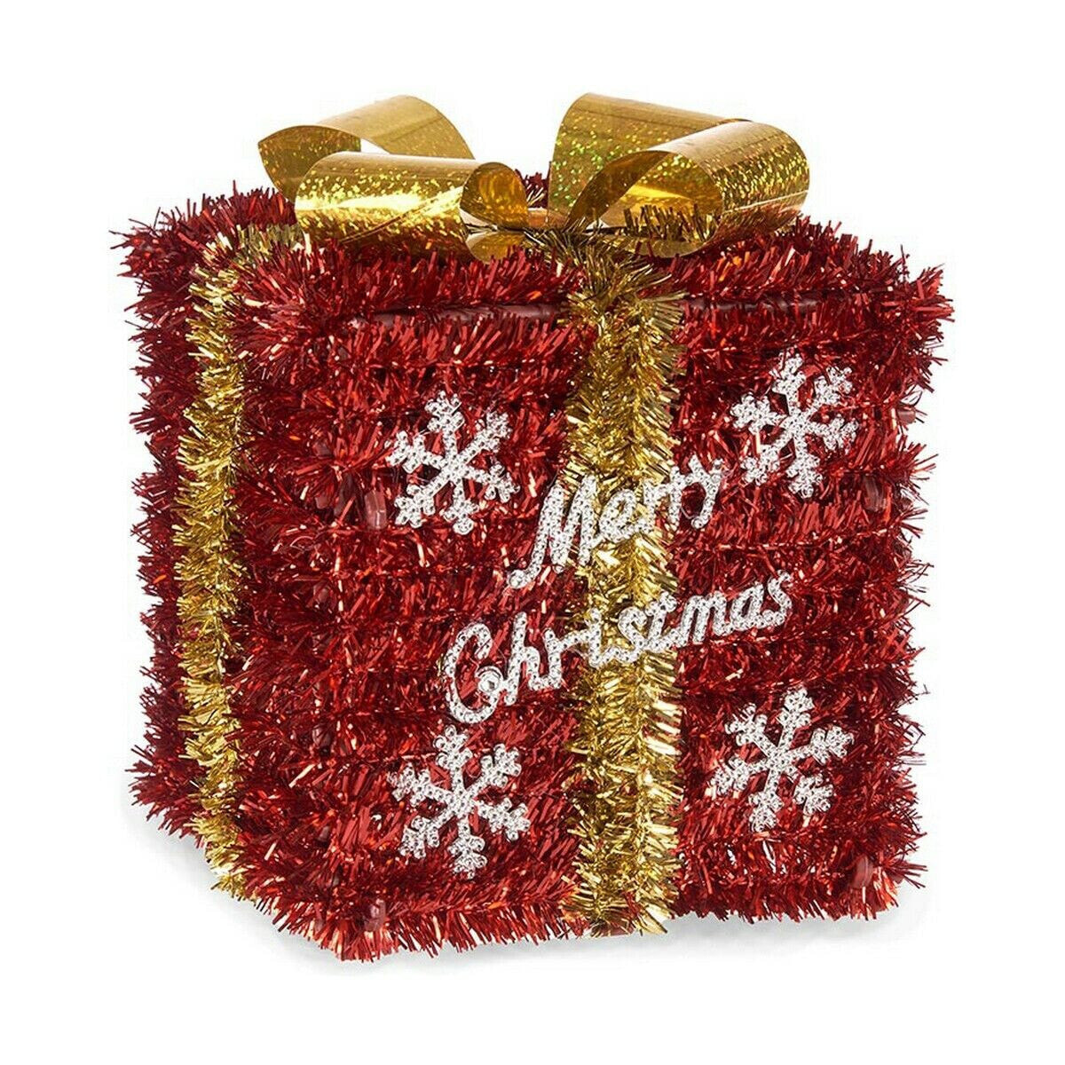 Gift Box Red Golden White Plastic polypropylene 13 x 17 x 13 cm