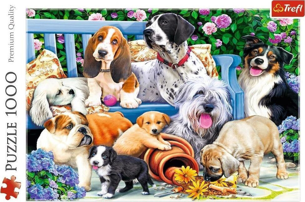 Trefl Puzzle 1000 Psy w ogrodzie