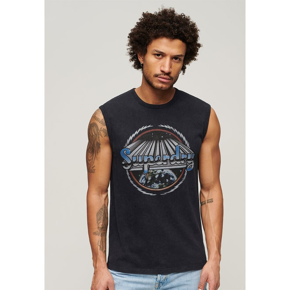 SUPERDRY Rock Graphic Band Sleeveless T-Shirt