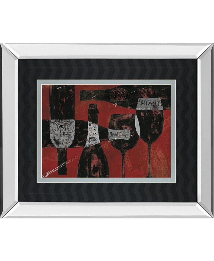 Classy Art wine Selection III by Daphane Brissonet Mirror Framed Print Wall Art, 34