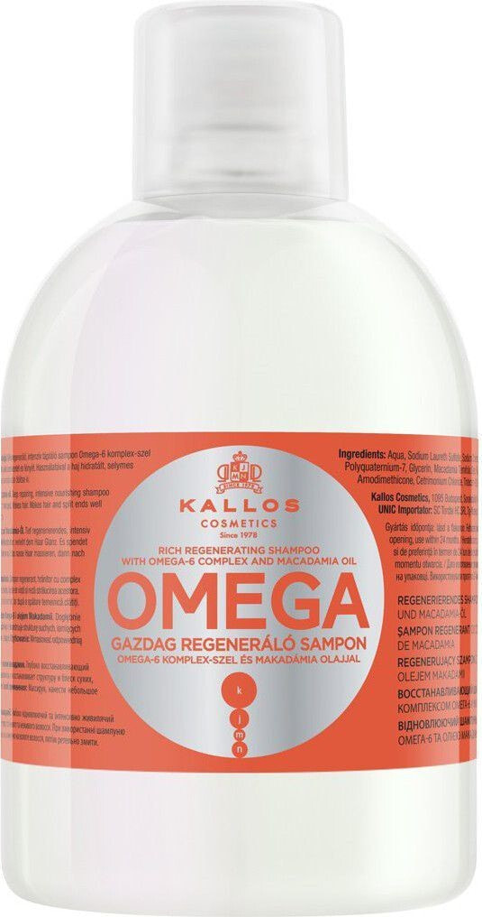 Kallos Omega Hair Shampoo Регенерирующий и питательный шампунь с омега 6 1000 мл