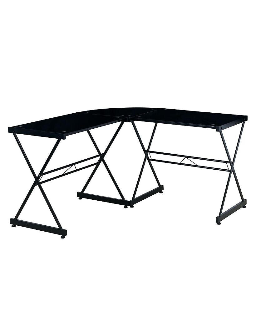 RTA Products techni Mobili L-Shaped Glass Computer Desk