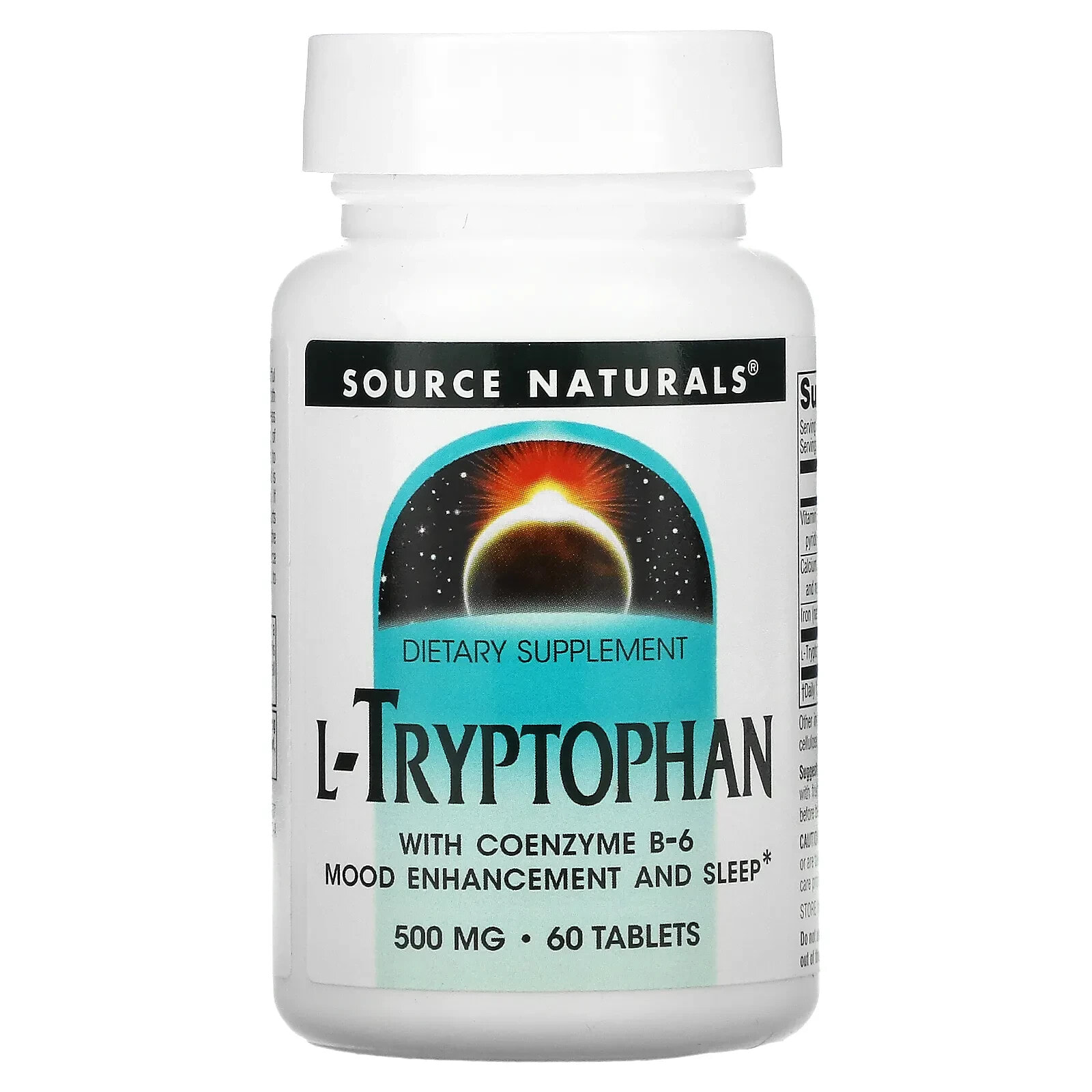 Source Naturals, L-Tryptophan with Coenzyme B-6, 500 mg, 60 Tablets