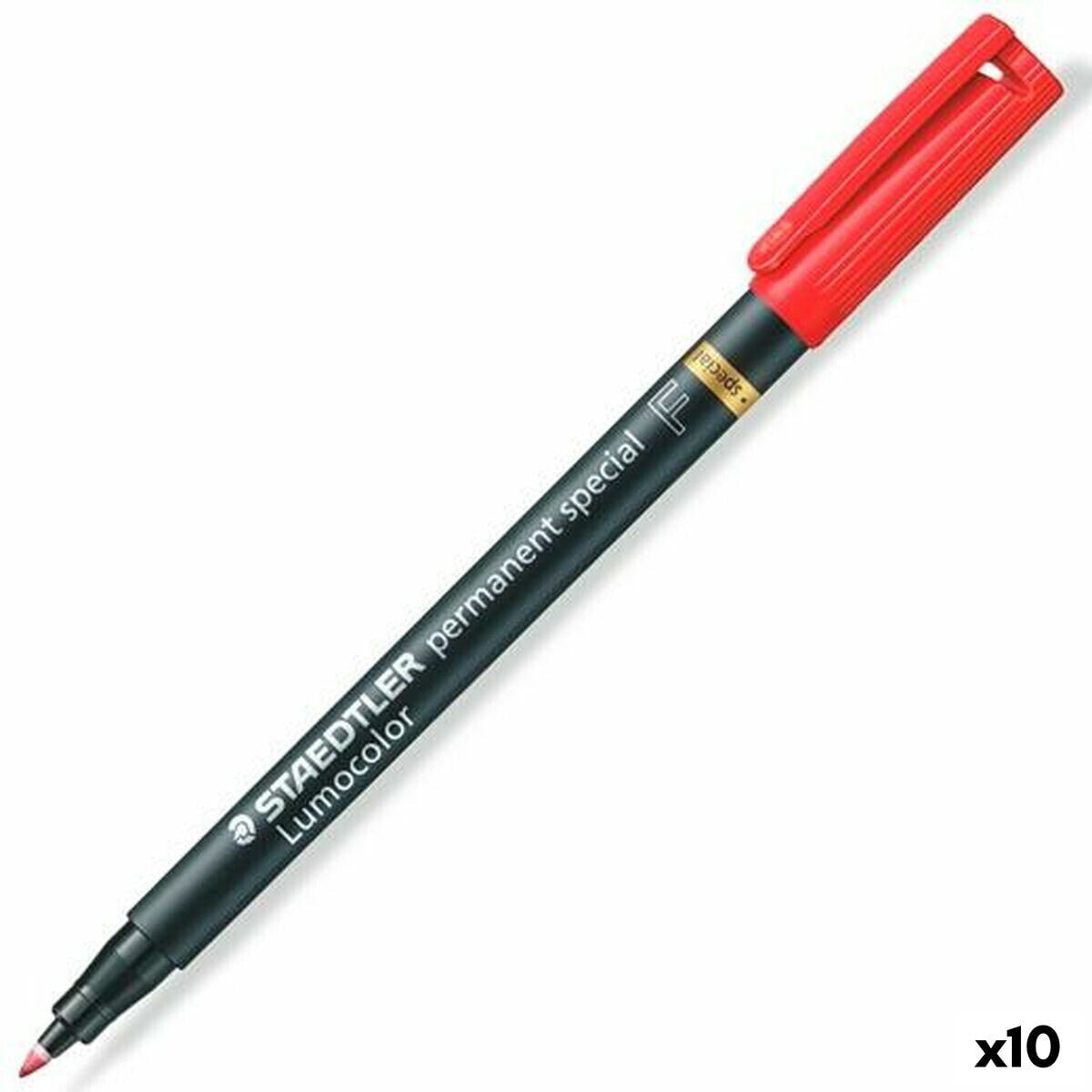 Постоянный маркер Staedtler Lumocolor Красный 10 штук
