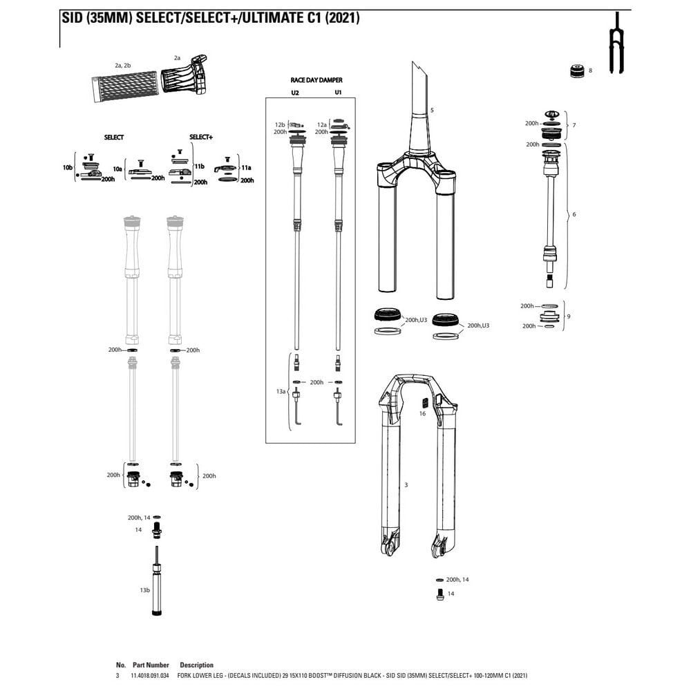 ROCKSHOX Fork Lower Leg SID 35 mm 2021