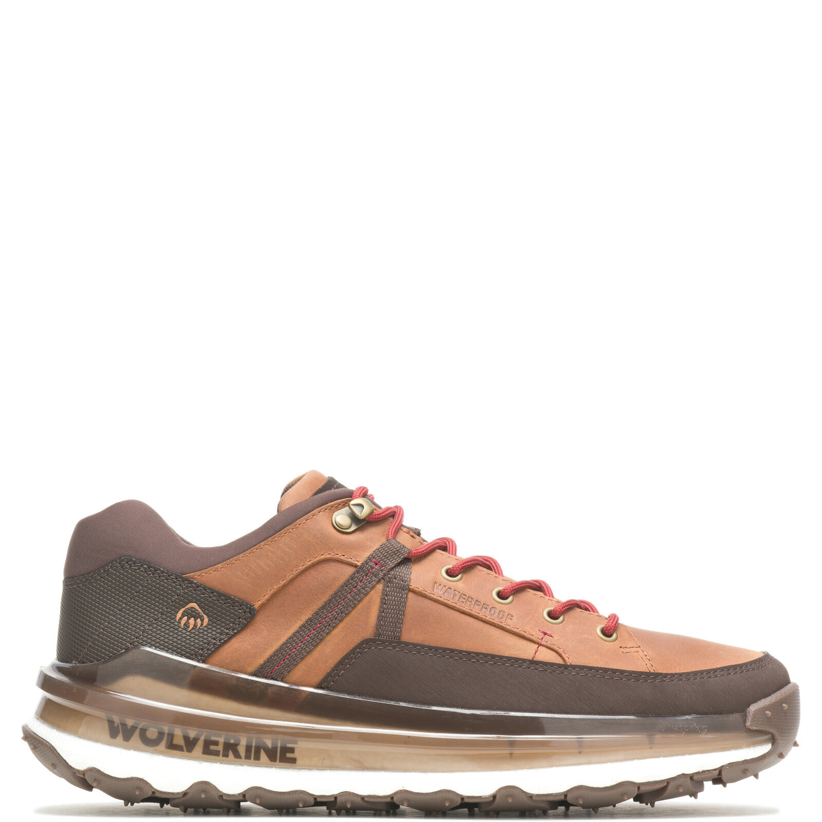 Wolverine Conquer Ultraspring WP Low Mens Brown Wide Athletic Hiking Shoes